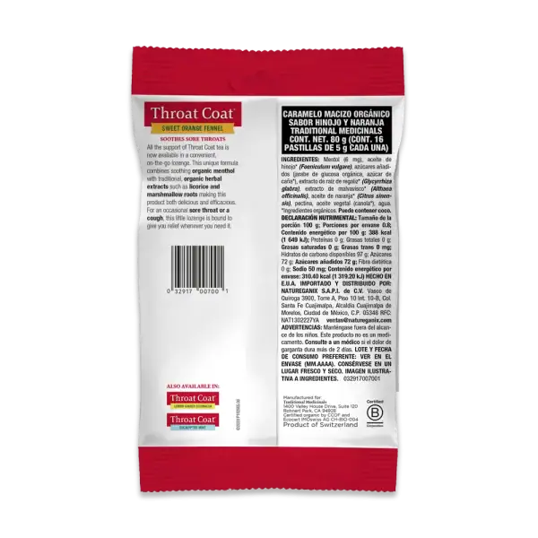 Caramelos Throat Coat® Naranja e Hinojo - Image 3