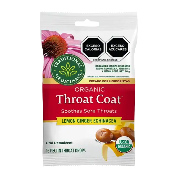 Caramelos Throat Coat® Equinácea, Jengibre y Limón