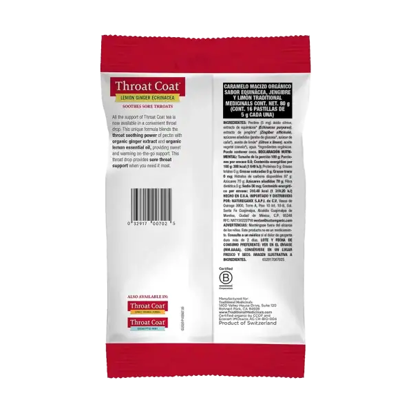 Caramelos Throat Coat® Equinácea, Jengibre y Limón - Image 3